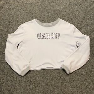 Make + Model Grey Crop Sweatshirt